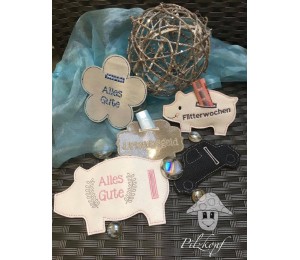 ITH Stickserie - 73 Glückwunschkarten mit Geldschlitz